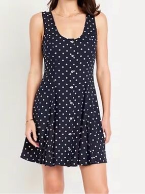 Old Navy Polka Dot Scoop Neck Tank Dress - Navy/White — XL — NWT